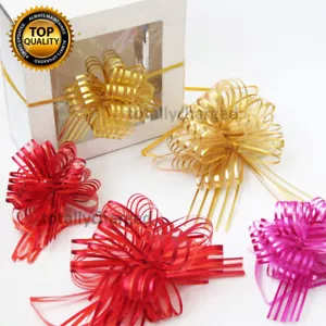 20 Pull Bows 50mm Wedding Car Gift Wrap Ribbon Florist WATERPROOF Decorations UK - Picture 1 of 15