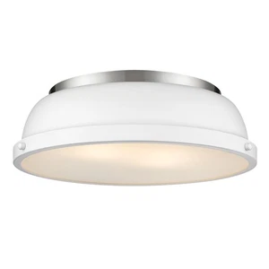 Golden Lighting 3602-14 Duncan 14"W Flush Mount Ceiling Fixture - Pewter / Matte - Picture 1 of 12