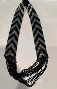 HIMALAYAN GEMS BEADS BLACK SILVER STRAND MULTI HSN BEADED NECKLACE NEPAL - Picture 1 of 9