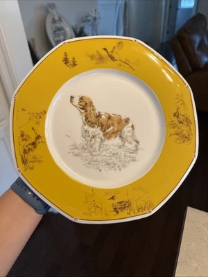 Hermes Cocker Spaniel Dog Plate Yellow - Image 1 of 3
