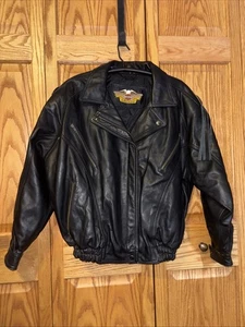 Vintage Women’s Harley-Davidson Heavy Leather Motorcycle Biker Jacket Small WS - Picture 1 of 11