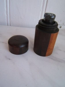 ANTICA BOTTIGLIA INCHIOSTRO DA VIAGGIO EPOCA GUERRA CIVILE E CUSTODIA PALISSANDRO - Foto 1 di 11