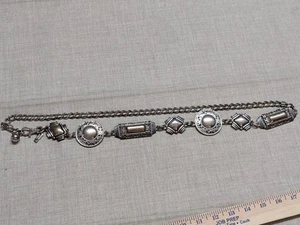 vintage CHICOS metal SOUTHWESTERN chain belt ONE SIZE native american CONCHO - Imagen 1 de 4