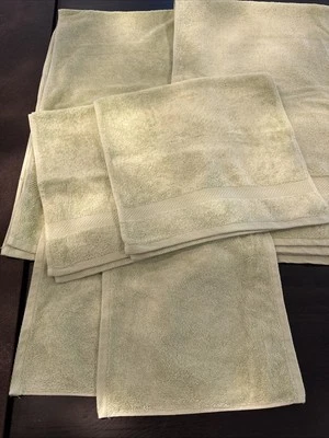 Juego de 6 toallas de baño turcas grandes 29”x55” verdes LAND'S END NUEVAS Foto 1 de 4