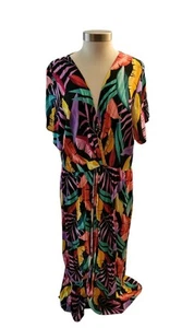Vestido City Chics Tropical Floral Imitación Envolvente Talla 18 - Imagen 1 de 8
