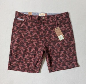Pantaloncini corti uomo Hudson & Barrow 38 bordeaux mimetici 9" cuciture interne elasticizzati nuovi con etichetta - Foto 1 di 10