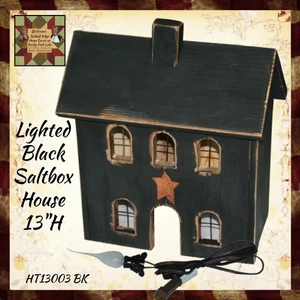 Lighted Saltbox House Black - Picture 1 of 1
