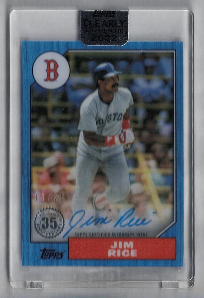 2022 Topps Clearly Authentic '87 Topps Autograph Blue #87TBA-JR Jim Rice 13/25 - Image 1 of 1