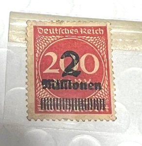 Weimar Deutsch1923 Aufdruck 2mill.über 200Mark Briefmarke-. - Bild 1 von 4