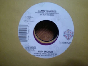 WARNER BROS 45 RECORD/DAMN YANKEES/HIGH ENOUGH/PILEDRIVER/ EX HAIR METAL - Picture 1 of 2