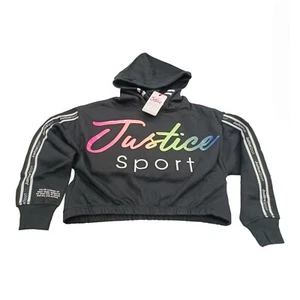 Justice Sport Girls Hoodie Top-10-Black - Picture 1 of 4
