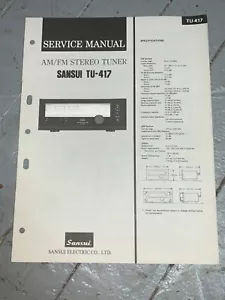 Sansui TU-417 Stereo Tuner Service Manual Original - Picture 1 of 3