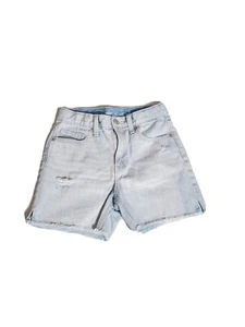 Old Navy Girls Shorrts size 8 Blue Hight Waisted Built in Tough Ripped Jean  - Picture 1 of 7
