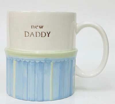 RARE Grasslands Roads NEW DADDY Blue Yellow Coffee Mug 4.25” - Image 1 of 4