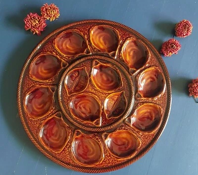 Großer Austernteller St Clément France 14 Vertiefungen Austernplatte 12 Austern - Bild 1 von 4