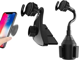 CD Slot Car Grips Phone Holder Car Cup Holder Socket Mount Adjustable Gooseneck - Picture 1 of 9