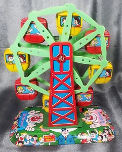 Vintage Wind up Tin Toy Ferris Wheel YONE Made in Japan CHILD LAND Works! 10"T - Picture 1 of 16