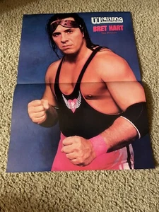 Vintage THE HITMAN BRET HART WCW Centerfold Poster PWI WWF 1993 1990s - Picture 1 of 1