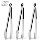 Set of 3 Stainless Steel Barbecue Tongs 14" Grill Tongs BBQ Griddle Accessories,