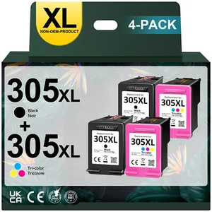 XXL Schwarz/Farbe Patronen Für HP 305XL DeskJet 2710 2720e 2724 Plus 4110 4130 - Photo 1/16