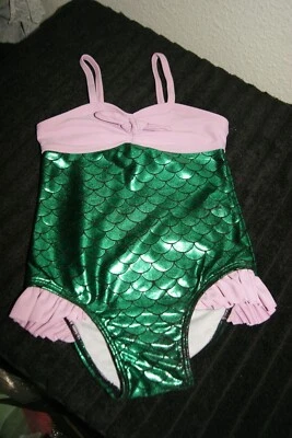 Nuevo Traje de Baño Sirena Genuino Niños Niñas Una Pieza Talla 3T Foto 1 de 2