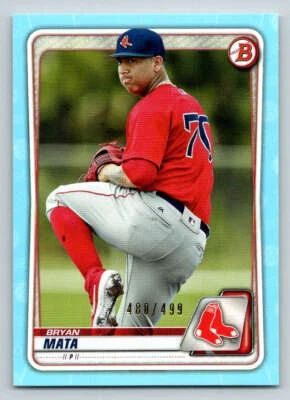 2020 Bowman Prospects Sky Blue #BP128 Bryan Mata 499 (ref 181390) - Image 1 of 2