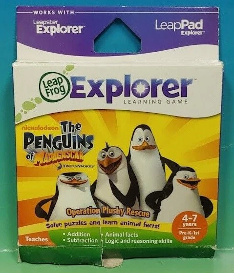Penguins of Madagascar  Leapster Explorer Reading Game Cartridge w/ Box Tested! - Image 1 of 1