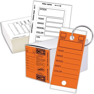 Versa-Tags 250 etiquetas clave MÁS 100 pegatinas Kleer-Bak ventana blanco-naranja Foto 1 de 4