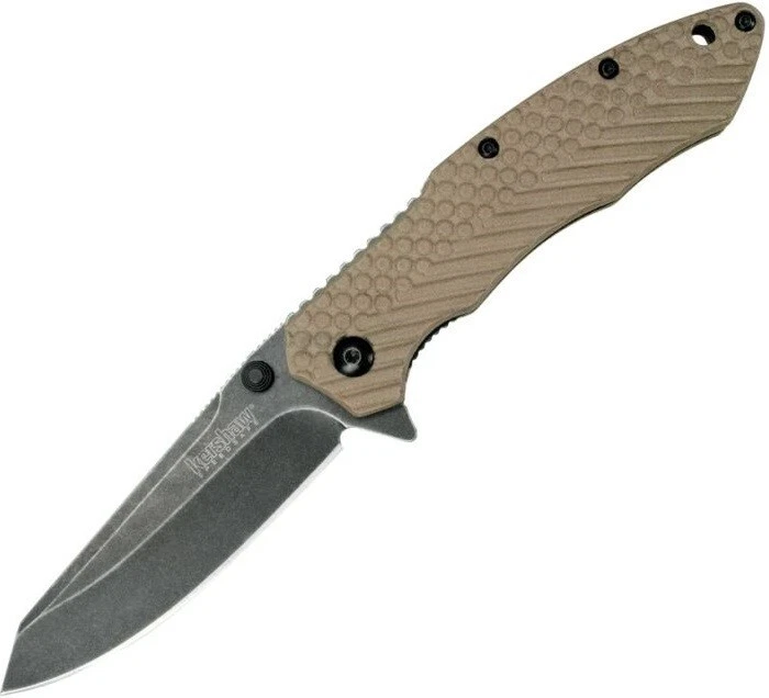 Kershaw Folding Knife 3.25" 8Cr13MoV Steel Blade Tan Glass Filled/Nylon Handle - Image 1 of 1