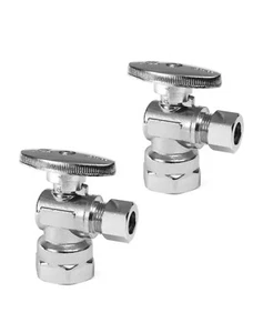 EFIELD 2 PCS 1/2" FIP X 3/8" OD 1/4 Turn Compression Angle Stop Valve - Picture 1 of 4