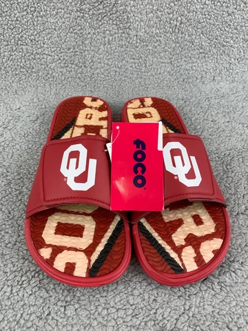 NEW Oklahoma Sooners Sandals Mens Medium Red Gel Cushion Slide NCAA OU Football Cover