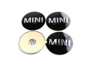 4X GENUINE MINI COOPER WHEEL CAP CENTER EMBLEM COOPER MINI STICKER - Picture 1 of 7