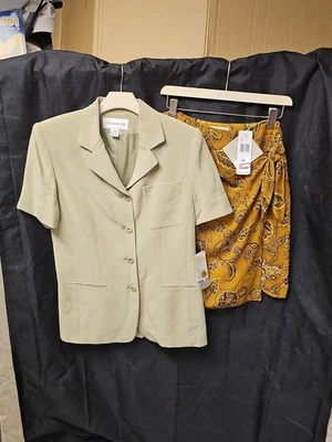 2шт Jones Нью-Йорк полностью с подкладкой блейзер/куртка и оберточная юбка новый с Ярлыками - Изображение 1 из 4