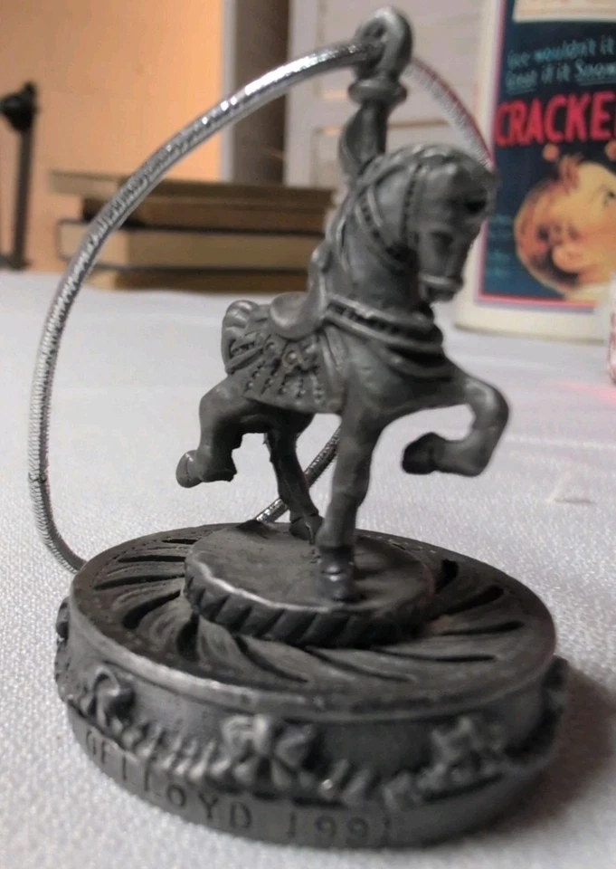 Рождественское украшение House Of Lloyd 1991 Nancy Birdsong оловянная карусель лошадь - Изображение 1 из 1