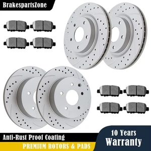 Pastillas de rotores de freno delanteras y traseras aptas para Nissan Rogue 2014-2015 2016-2017 perforadas - Imagen 1 de 7