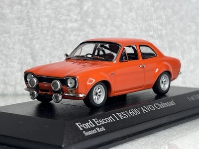 Minichamps 1:43 Ford Escort Mk1 RS1600 AVO Clubman Sunset Red In Display  - Image 1 of 4