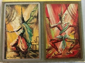 VTG Playing Cards Balinese Dancers Double Deck In Case Congress 1950s - Picture 1 of 6