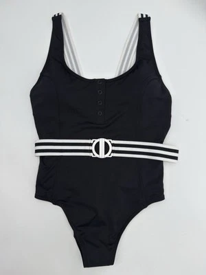 Traje de baño Seafolly Tank con cinturón pieza de maillot negro talla US 10 una pieza 10849 NUEVO Foto 1 de 4