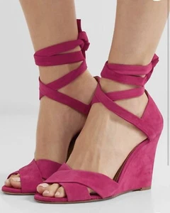 Aquazzura Tarzan Wedge Suede Paradise Pink 40 - Picture 1 of 17