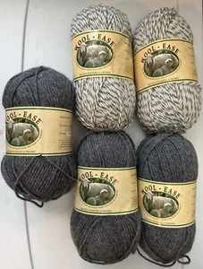 Lion Brand Wool Ease 4 Ply Worsted Yarn Acrylic Wool Lot Of 5 Vintage Skeins - Picture 1 of 7