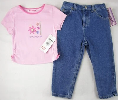 NWT Just Friends Girl's 2 Pc. Outfit , SS Pink Top & Denim Jeans, 3T, $33 - Image 1 of 4