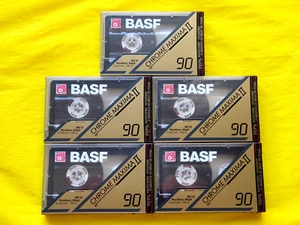 5x BASF Chrome Maxima II 90 Cassette Tapes 1991-1993 + OVP + SEALED + - Picture 1 of 2
