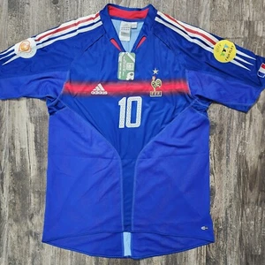 2004 Adidas France Home Soccer Jersey Zinedine Zidane Men L Euro Real Madrid - Picture 1 of 9