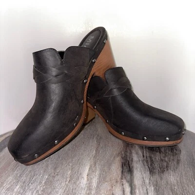 Женские сабо Mia размер 8,5 черные искусственная кожа горки Mule - Изображение 1 из 4