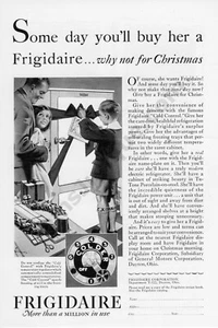 1929 Frigidaire Kühlschrank alt Vintage Druck Anzeige Weihnachtsdekoration Idee (390) - Bild 1 von 1