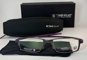 Authentic Tag Heuer TH 3702 Full Rim Purple Reflex Frame France Eyeglasses - Picture 1 of 17