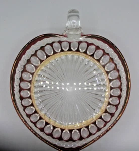 70er Westmoreland Vintage Waterford Windel Rubin geblitzt gebeizt herzförmig 8 Zoll - Bild 1 von 8