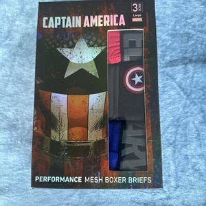 Marvel Captain America Performance Mesh Boxer Briefs 3 Pack Size L NiB - Picture 1 of 5
