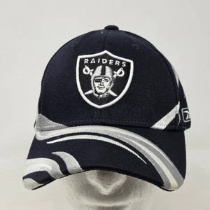 VINTAGE OAKLAND RAIDERS NFL FOOTBALL REEBOK SWIRL ONE SIZE STRETCH HAT CAP - Picture 1 of 6