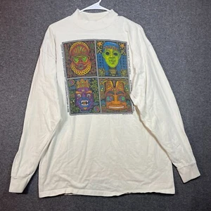 Camisa de Colección WILDWOOD PRODUCTION 2XL Blanca Mangas Largas 1990 Máscara Antigua Estampado Para Hombre - Imagen 1 de 12